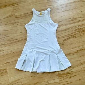 White Lolë pleated tennis dress with mesh * active dress pickleball